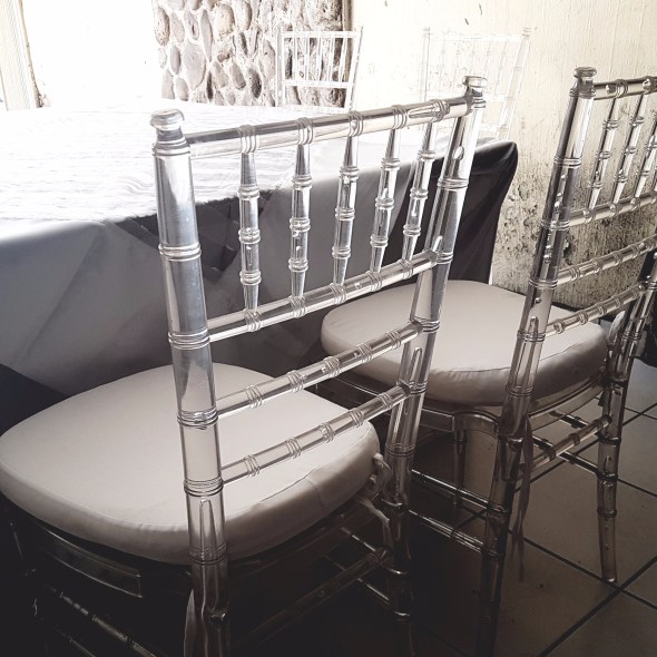 silla tiffany cristal, servifiestas los pinos